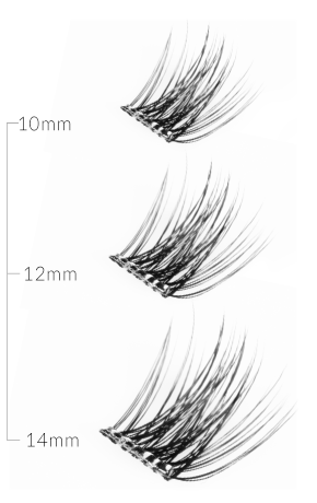 Wimperlengtes - 10, 12, 14 mm